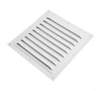 Zilimontt Grille d'aération en métal, couvercle carré en aluminium, ouverture au plafond, design simple, blanc, 4 options de taille (200 x 200 mm)
