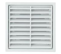 Zilimontt Grille d'aération murale en plastique - 100/125/150 mm - Grille blanche en polypropylène avec maille en acier pour ventilateur d'échappement et séchage - Sortie d'air intérieure et