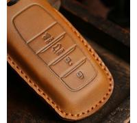 Zilimontt Housse de clé de voiture en cuir pour Land For Cruiser 2016-2021 & Venza 2016-2021 - Protection intégrale - Absorption des chocs - Découpes précises des boutons - 4 boutons (marron)