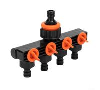 Zilimontt Inverseur de tuyau d'arrosage à 4 voies avec contrôle individuel de valve, collecteur d'irrigation en plastique robuste pour pelouse, paysage et arrosage goutte à goutte, filetage étanche
