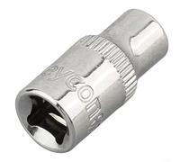 Zilimontt Jeu d'embouts à douille carrés 12 points 6,35 mm pour clé à cliquet, adaptateur à tête courte en acier au chrome vanadium avec tailles de 4 mm à 14 mm, (6 mm)