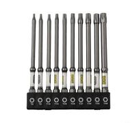 Zilimontt Jeu d'embouts de tournevis hexagonaux magnétiques de 6,35 mm avec Torx, pour tournevis cruciformes et têtes hexagonales, compatible avec tige de 6,35 mm, longueur 50 mm, embout à 10 trous
