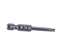 Zilimontt Jeu d'embouts de tournevis Torx magnétiques avec tige hexagonale pour tailles T5-T40, construction en alliage d'acier de 50 mm de long pour tournevis électriques et pneumatiques (pour T15)