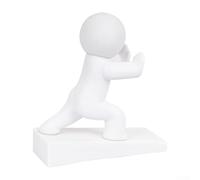 Zilimontt Joli butoir de porte décoratif avec base antidérapante pour protection du sol et de la porte en blanc, gris ou noir - 9,2 x 3,6 x 10 cm en plastique (blanc)