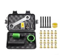 Zilimontt Kit d'adaptateur de rivet électrique pour rivetage M8 Nutsert, comprend 5 mandrins, 25 tiges à vis, 25 écrous en alliage d'aluminium, outil de rivetage alimenté par perceuse pour (6)