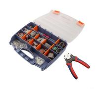 Zilimontt Kit de 338 connecteurs électriques avec outil de sertissage pour 2, 3, 4, 6, 8, 12 broches en nylon PA66 étanche et pour bornes en laiton étamé, sertissage de fils 14-18 AWG,