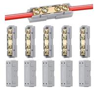 Zilimontt Kit de connecteur 10 AWG pour fils 17-10 AWG, terminal en laiton 60 A/80 A avec boîtier ignifuge ABS, bornes de connexion rapide bleu/rouge pour automobile électrique marine (80 A)