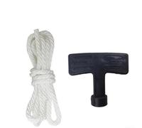 Zilimontt Kit de démarrage universel pour tondeuse à gazon avec poignée de traction et cordon de serrage, kit de rechange universel pour moteur de tondeuse à essence, design noir et blanc durable (4