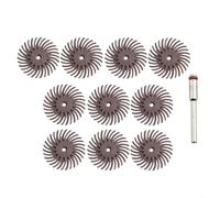 Zilimontt Kit de disques abrasifs à poils radiaux avec tige de 3 mm, roue de polissage de 2,5 cm pour outils rotatifs, accessoires de nettoyage et de polissage pour le travail du bois (grain 600)