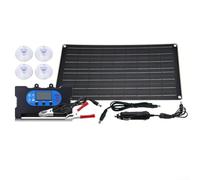 Zilimontt Kit de panneau solaire monocristallin 40 W 12 V 18 V avec contrôleur de base noire, charge double puce pour l'extérieur et solution solaire portable EV avec accessoires d'installation