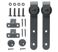 Zilimontt Kit de quincaillerie pour porte de grange coulissante - Super mini système de rails en acier au carbone avec roues silencieuses et lisses - Rail à revêtement en poudre noire pour armoire
