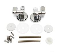 Zilimontt Kit de remplacement de charnières pour abattant de WC avec mécanisme de libération rapide et accessoires complets à vis pour la plupart des sièges de WC standard en métal argenté