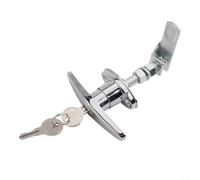 Zilimontt Kit de verrouillage de poignée en T en alliage de zinc, avec clés de verrouillage sécurisé, pour camion, camping-car, porte de garage, argent, installation de 98 x 96 mm