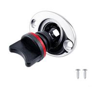 Zilimontt Kit de vidange pour kayak de 25 mm, kit de vidange de coque filetée avec base en acier inoxydable, bouchon en nylon pour canoë, radeau, accessoire de drainage de pont marin, noir pour bleu