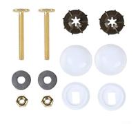 Zilimontt Kit de vis de fixation pour bride de toilette avec anneau de cire, joint d'étanchéité et boulons d'ancrage de verrouillage, ABS durable et acier au carbone pour siège de toilette sécurisé