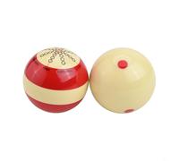 Zilimontt Kit d'entraînement pour queue de billard avec 2 balles d'entraînement en résine 57,2 mm Rouge/blanc Design double face pour viser l'amélioration des compétences Convient pour les Américains
