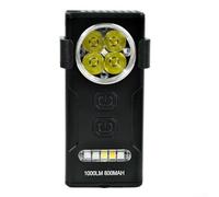 Zilimontt Lampe frontale LED rechargeable magnétique 2000 lumens Type-C Charge Portable Clip Lumière 10 Modes Étanche Lampe de travail d'extérieur avec base en métal (D84)
