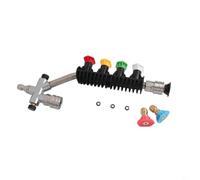 Zilimontt Lance d'extension en acier inoxydable pour nettoyeur haute pression avec libération rapide de 10,2 cm et plusieurs buses de pulvérisation pour nettoyage de toit, gouttière et châssis (B)