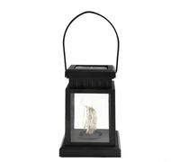 Zilimontt Lanterne à suspendre à énergie solaire avec panneau solaire intégré et capteur de lumière pour décoration de jardin extérieure, design étanche, autonome ou suspendue (002)