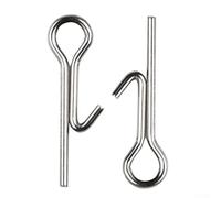 Zilimontt Leurre Souple en Acier Inoxydable Crochet Pin pour Pêche Terminal Tackle - 100pcs Appât Connexion pour Aiguille Pique Stinger avec Manche Droit 20x7x1mm Portable