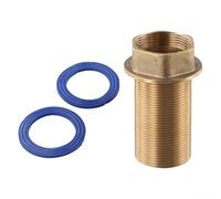 Zilimontt Lonf Rallonge de robinet en laiton avec vis à pied fixe et écrous pour alimentation en eau froide et chaude, accessoire de réparation d'évier de cuisine, disponible en 60 mm, (6 cm)