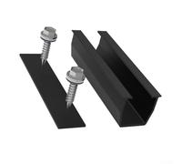Zilimontt Lonf Support de panneau solaire en alliage d'aluminium 12 cm Noir - Support de module PV durable pour un montage sûr, résistant aux intempéries, installation facile pour la plupart des