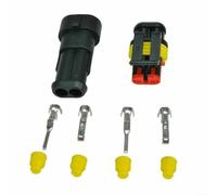 Zilimontt Lot de 10 connecteurs de fils électriques étanches à 2 broches pour applications marines automobiles avec bornes mâle et femelle, plastique et cuivre
