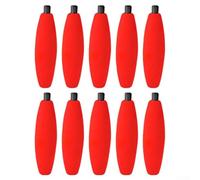 Zilimontt Lot de 10 flotteurs de pêche en mousse haute densité avec profondeur réglable pour poisson-chat, crappie, truite et toutes les espèces, orange vif, rouge, jaune (rouge)