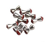 Zilimontt Lot de 10 leurres de pêche en plastique en forme d'haltère 3D pour la pêche à la mouche, rouge, jaune, vert, tailles 3,2 mm/4,0 mm/4,8 mm (rouge)
