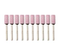 Zilimontt Lot de 10 meules abrasives en corindon bleu avec tige de 3 mm et 8 mm pour outils rotatifs - Pierres de meulage cylindriques à tête plate pour métal, bois, jade et