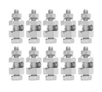 Zilimontt Lot de 10 serre-câbles hexagonaux externes en cuivre pour protection de module photovoltaïque, installation de panneau solaire, taille standard avec entretoise dentée pour une fixation