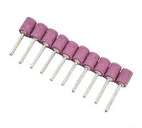 Zilimontt Lot de 10 têtes de meulage cylindriques de 12 mm avec tige de 3 mm pour outils rotatifs, pointes montées en corindon chromé pour jade, bois, métal, polissage et