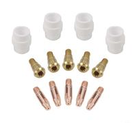 Zilimontt Lot de 11 consommables pour torche de soudage MIG avec embouts de 0,8 mm, diffuseurs de gaz et porte-embouts, kit compatible avec 24KD MIG pour le travail des métaux CNC et