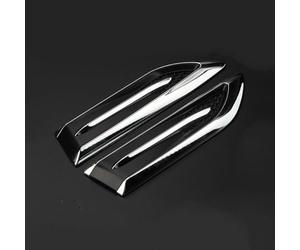 Zilimontt Lot de 2 autocollants 3D pour Shark Gills Simulation de flux d'air pour grille d'aération latérale de voiture, en plastique ABS, 19 x 5 cm, compatible avec la plupart des véhicules