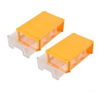 Zilimontt Lot de 2 boîtes de rangement empilables en plastique pour composants et vis - Organiseur d'outils épais avec tiroirs transparents, montage mural et empilable sur table (jaune)