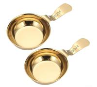 Zilimontt Lot de 2 bols à sauce coréenne en acier inoxydable 304 et baguettes suspendues - Plat à assaisonnement doré/argenté pour sauce soja, trempage, barbecue et pique-nique - (doré)