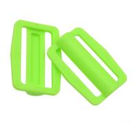 Zilimontt Lot de 2 boucles de ceinture en plastique à dégagement rapide pour ceintures de plongée sous-marine, 52 mm, clips réglables compatibles avec la plupart des plaques arrière (vert)