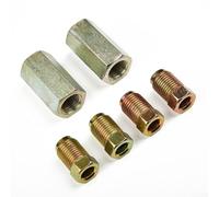 Zilimontt Lot de 2 connecteurs de tuyau de frein à pas de 10 mm x 1 mm avec écrous mâles Quartet M10 pour tuyau de frein 3/16 raccords de ligne de frein en acier pour systèmes de frein de voiture et