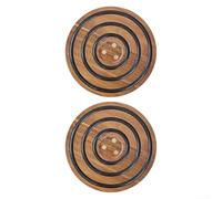 Zilimontt Lot de 2 dessous de plat magnétiques en bois d'acacia résistant à la chaleur avec anneaux en silicone pour la protection du comptoir Marron 20,3 cm