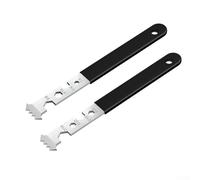 Zilimontt Lot de 2 extracteurs de pavés pour le retrait des revêtements et des sols, clé hexagonale avec fentes de préhension pour dents, pelle à moulage en acier galvanisé pour un blocage efficace