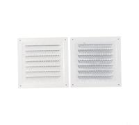 Zilimontt Lot de 2 grilles de retour d'air carrées de 15 x 15 cm en acier inoxydable - Support mural au plafond - Maille de protection en métal - Pour intérieur et climatisation - Blanc