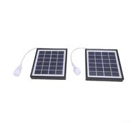 Zilimontt Lot de 2 panneaux solaires 5 W avec lumière LED portable monocristalline résistante aux intempéries robuste petite taille pour l'extérieur compatible USB (noir)