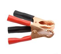 Zilimontt Lot de 2 pinces crocodiles plaquées cuivre 50 A pour voiture, bateau, panneau solaire, clôture électrique, chargeur de batterie