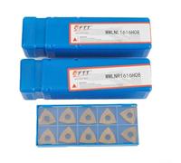 Zilimontt Lot de 2 porte-outils de tournage CNC WWLNR/NL1616H08 avec 10 inserts en carbure WNMG080408 pour tour en métal pour demi-finition et finition en alliage d'acier noir