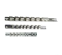 Zilimontt Lot de 2 rails à douilles - Outils de montage mural, organisateur de rangement | Rail de rangement | Plateau, fournit un moyen rapide et facile d'organiser vos prises, 6,35 mm, 3/8", 1/2" (2