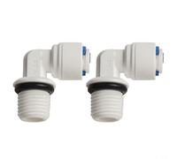 Zilimontt Lot de 2 tubes à emboîter de 6,35 mm x 12 mm coudés à connexion rapide pour filtre à eau et systèmes d'osmose inverse, connecteurs en plastique réutilisables faciles à installer