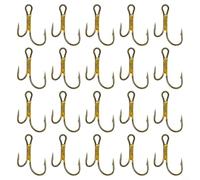 Zilimontt Lot de 20 hameçons doubles pour la pêche au sandre, en acier à haute teneur en carbone, avec épines renforcées et grands yeux, compatibles avec (4#)