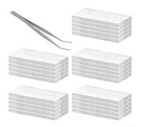 Zilimontt Lot de 25 pièces ignifuges en coton avec pince à épiler pour brasero de table - Éponge en laine de 11,9 x 5,1 cm, matériau résistant à la chaleur, combustion prolongée pour l'extérieur