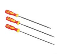 Zilimontt Lot de 3 limes d'affûtage électriques rondes en acier pour tronçonneuse Elite Carbon 40/48/55 mm pour tronçonneuses à gaz Plus avec poignée en plastique Rouge/jaune