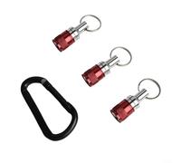 Zilimontt Lot de 3 porte-forets antidérapants avec mousqueton pour outils électriques à tige SDS, entraînement hexagonal de 6,35 mm, compatible avec forets et embouts de tournevis (rouge)